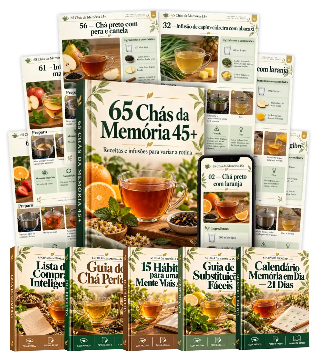 Pacote completo: 65 Chás da Memória 45+ com os 5 bônus